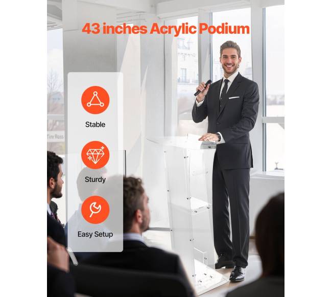 Akrilo podių stovas su laikymo vieta1