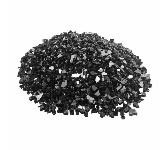 Juodos židinys stiklo uolienos0