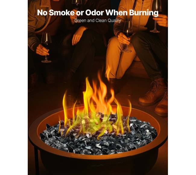 juodas ugniavandens stiklas židiniui 4.5 kg3