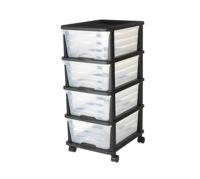 Plastikinė laikymo vežimėlis su 4 stalčiais8