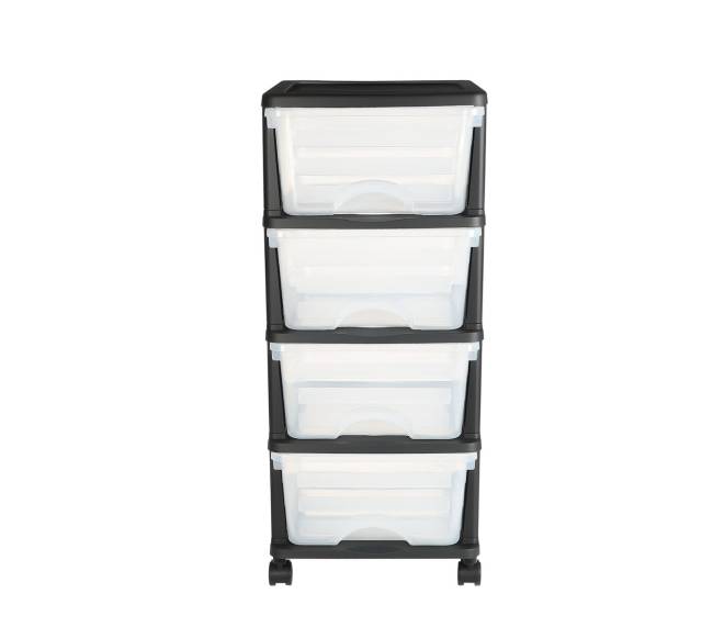 Plastikinė laikymo vežimėlis su 4 stalčiais10