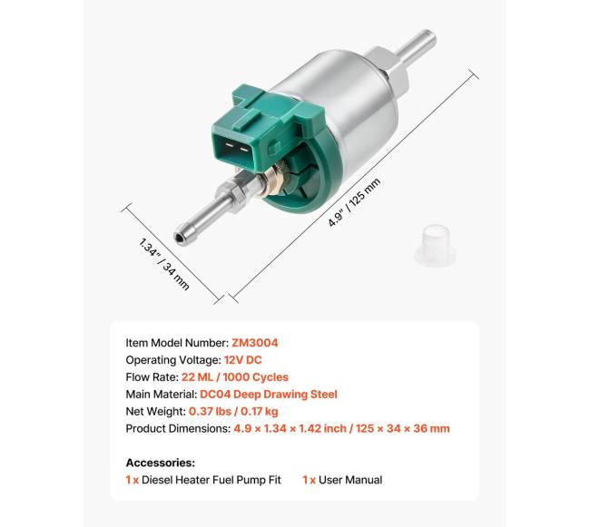 Dyzelinė šildytuvo kuro pompa 12V6