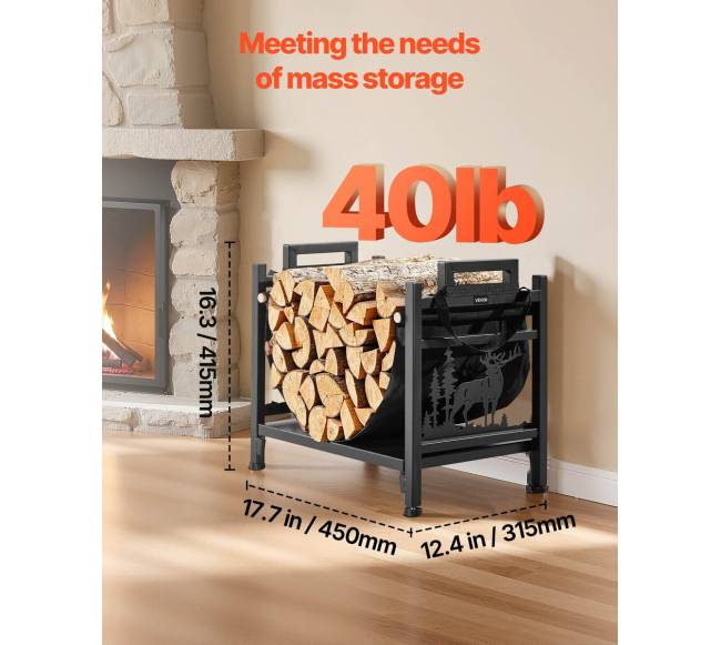 Vidaus malkų laikiklis su drobiniu nešikliu1