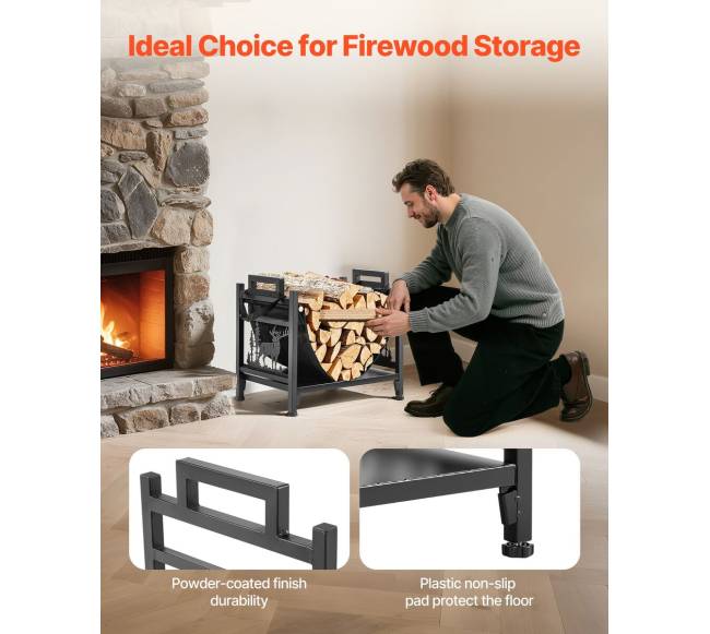 Vidaus malkų laikiklis su drobiniu nešikliu3