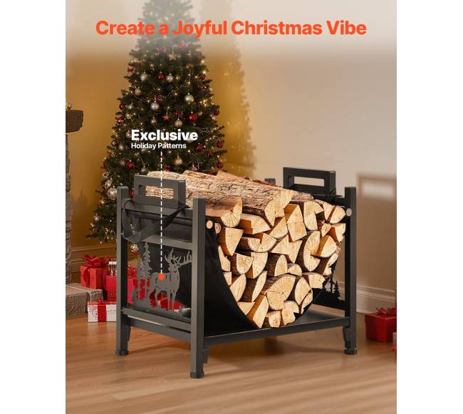 Vidaus malkų laikiklis su drobiniu nešikliu5