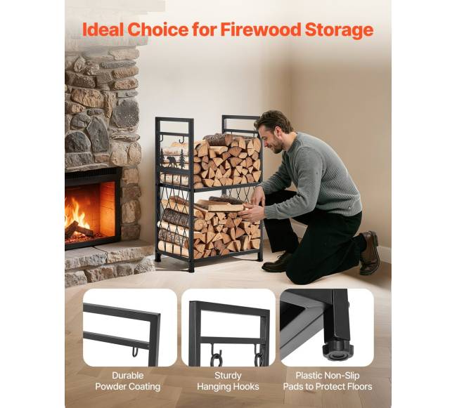 Dvigubo sluoksnio malkų stovas su įrankiais3