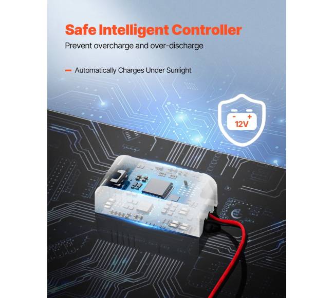 20W saulės baterija įkroviklis su valdikliu2