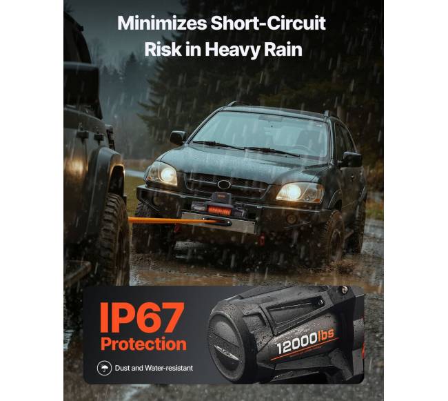 Elektrinis gervė, 5400 kg 12V su sintetine virve4