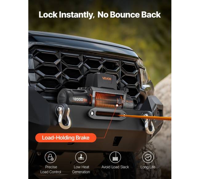 Elektrinis gervė, 5400 kg 12V su sintetine virve5