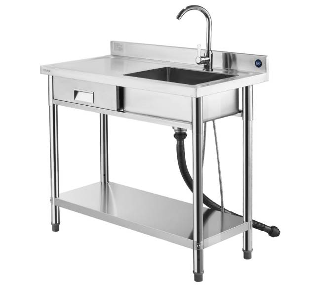 Nerūdijančio plieno virtuvės plautuvė su stalčiu9