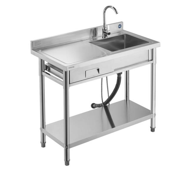 Nerūdijančio plieno virtuvės plautuvė su stalčiu10