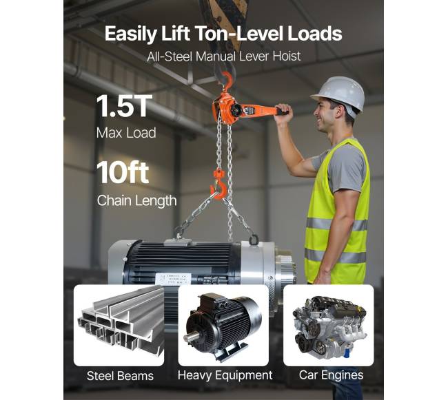 rankinio sverto grandinės keltuvas, 1,5t 1500 kg talpa1