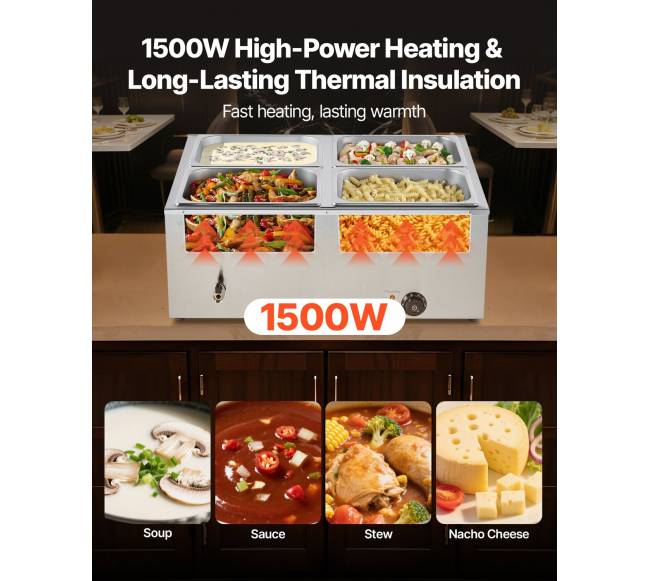 Komerčinis maisto šildytuvas su 4 skyreliais1