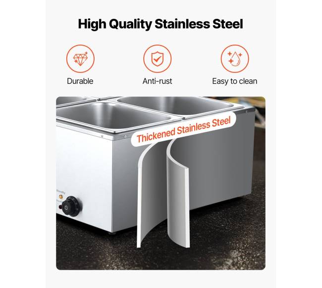 Komerčinis maisto šildytuvas su 4 skyreliais3