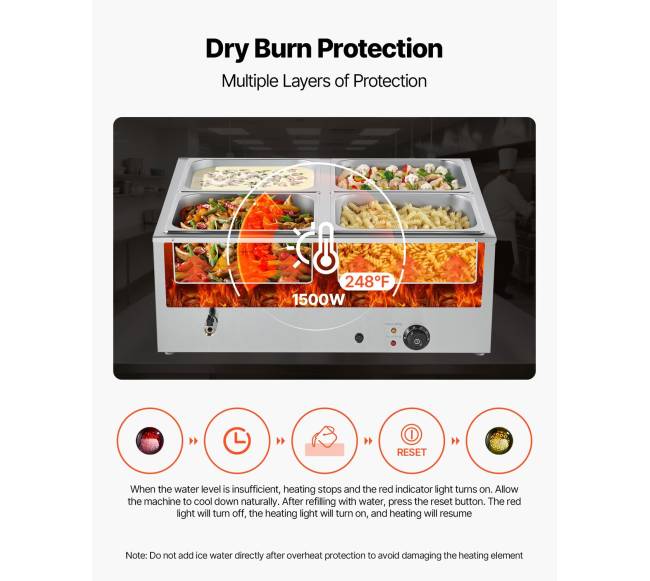 Komerčinis maisto šildytuvas su 4 skyreliais4