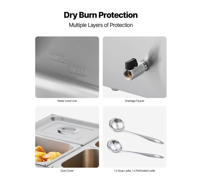 Komerčinis maisto šildytuvas su 4 skyreliais5