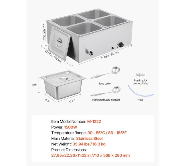 Komerčinis maisto šildytuvas su 4 skyreliais6