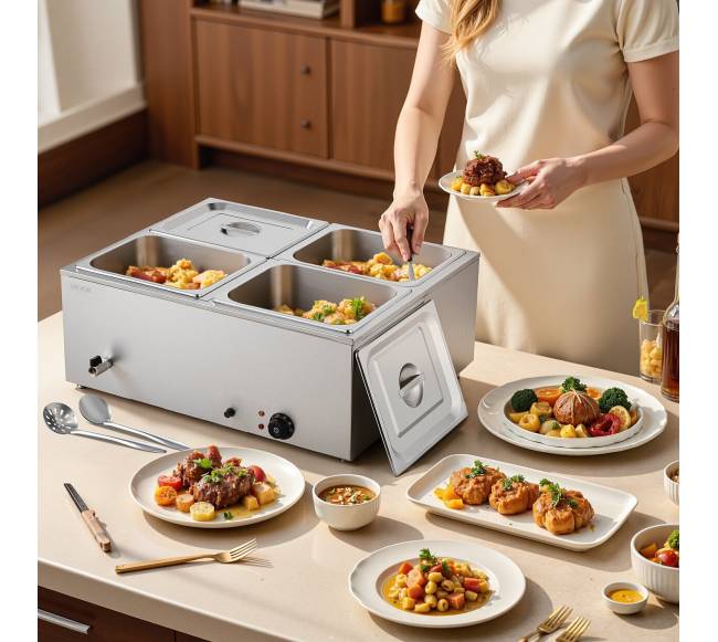 Komerčinis maisto šildytuvas su 4 skyreliais7