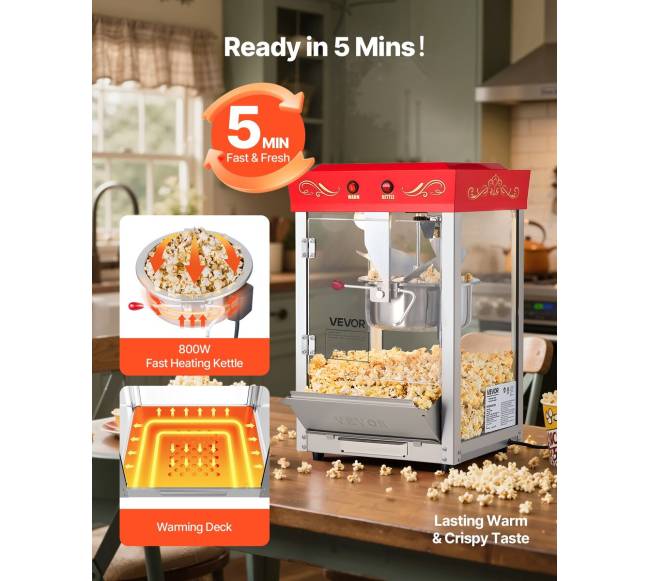 raudona 800W stalo spragėsių mašina3