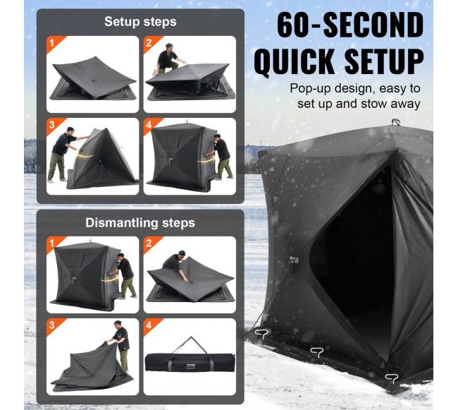 Kilnojama ledo žvejybinė palapinė 3-4 žmonėms3