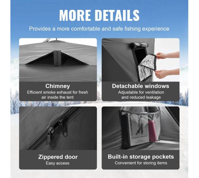 Kilnojama ledo žvejybinė palapinė 3-4 žmonėms4