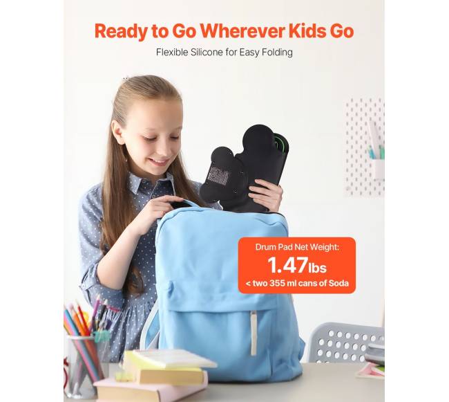 Elektriniai būgnai vaikams su ausinėmis ir MIDI4