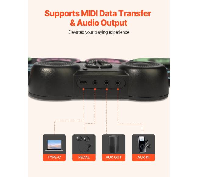 Elektriniai būgnai vaikams su ausinėmis ir MIDI5