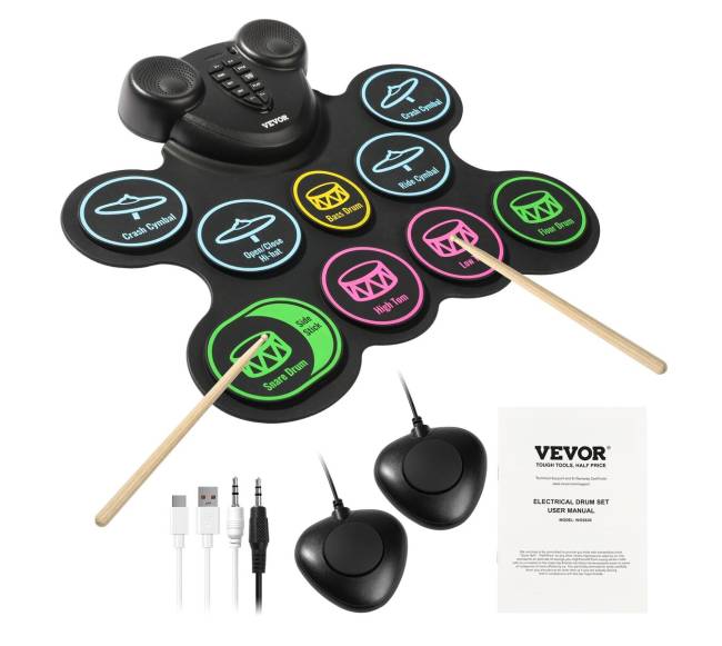 Elektriniai būgnai vaikams su ausinėmis ir MIDI8