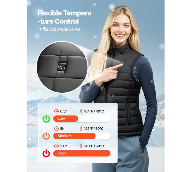 Moteriška elektrinė šildoma liemenė2