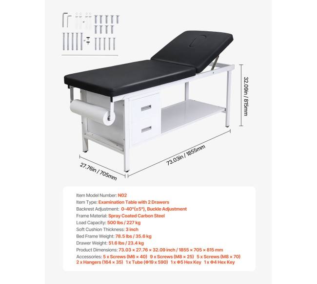 Medicininis tyrimo stalas su reguliuojama atlošo dalimi6