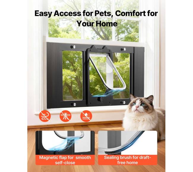 Katės durys langui su 4 užraktais3