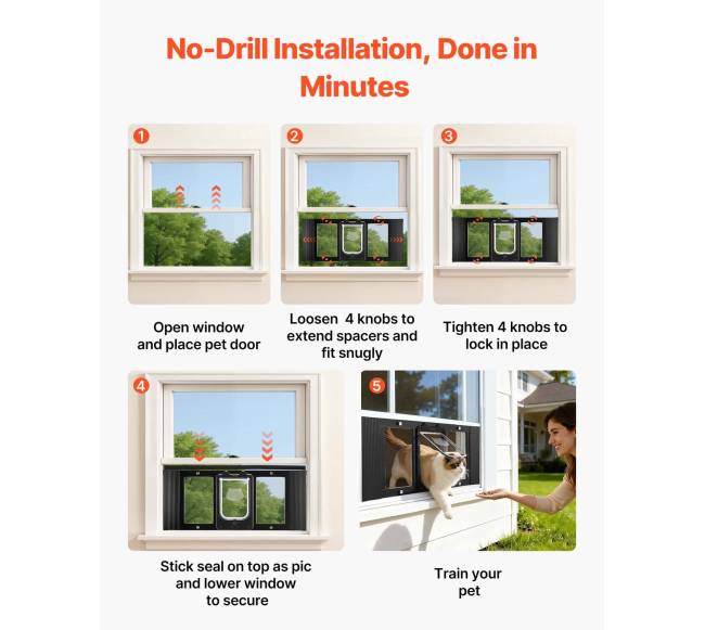 Katės durys langui su 4 užraktais4