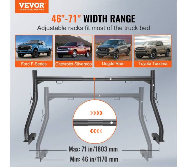 Reguliuojamas sunkvežimių bagažinės stovas 1170-1803 mm1
