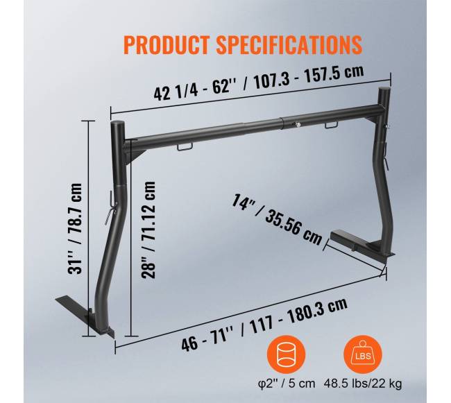 Reguliuojamas sunkvežimių bagažinės stovas 1170-1803 mm6