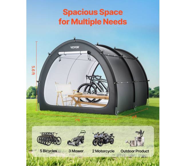 Lauko dviračių laikymo tentas 5+ dviračiams1