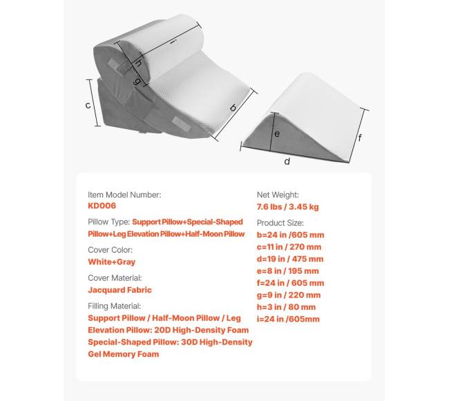 Reguliuojama ortopedinė pleištinė pagalvė mieguistumui6