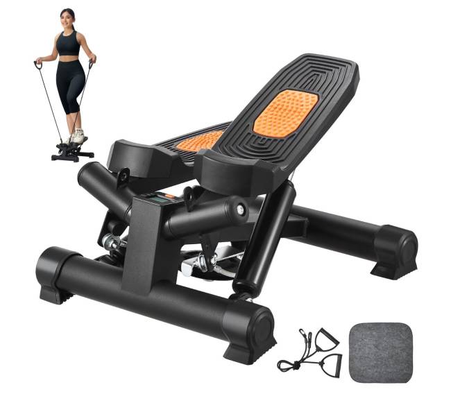 Mini namų treniruoklis laipteliams su pasipriešinimo juosta0