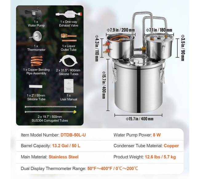 Alkoholio Distiliatorius su Vandens Pompa ir Katilu6
