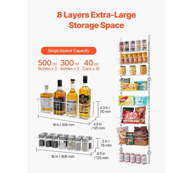 Durelėms kabinamos 8 pakopų lentynos4