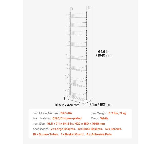 Durelėms kabinamos 8 pakopų lentynos6