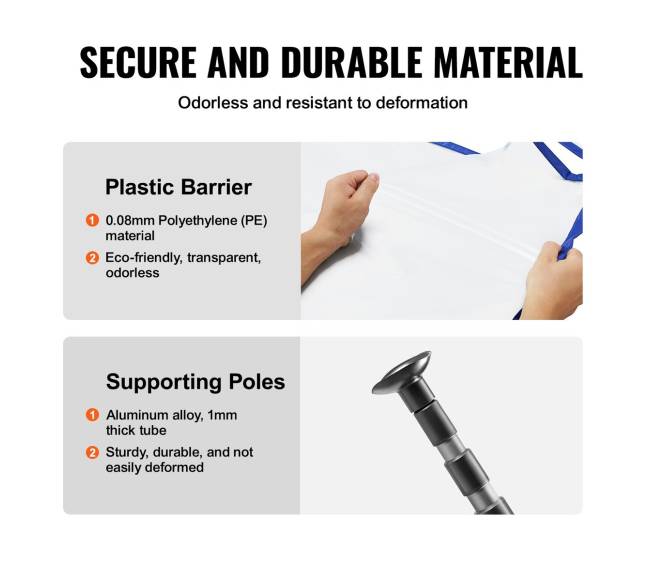 Stogo dulkių barjerai su teleskopiniais stulpais3