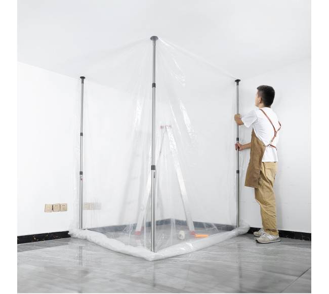 Stogo dulkių barjerai su teleskopiniais stulpais7