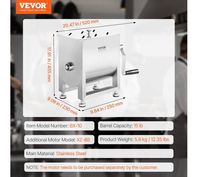 Rankinis mėsos maišytuvas 15L dešroms6