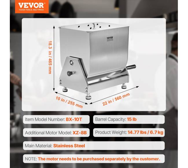 Rankinis mėsos maišytuvas 15 l bakelis6
