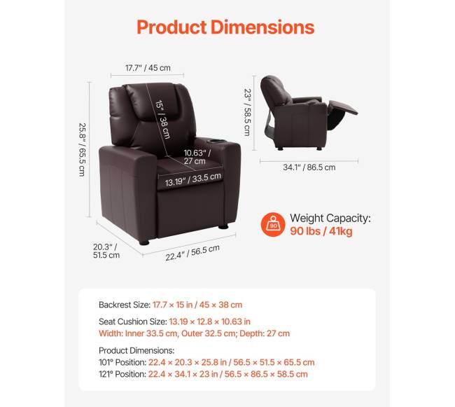 Vaikų odinis krėslas su puodelio laikikliu2