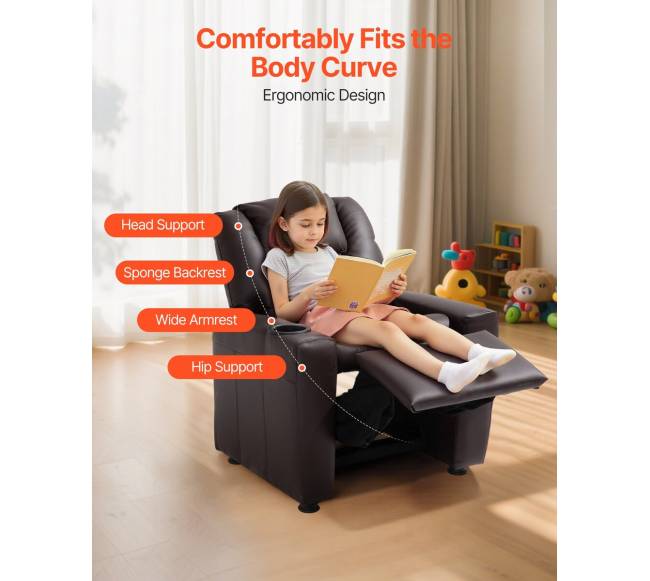 Vaikų odinis krėslas su puodelio laikikliu4