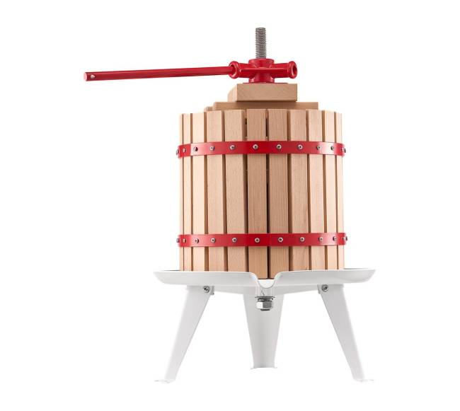 Rankų darbo vaisių vyno presas su 12L mediniu krepšiu10