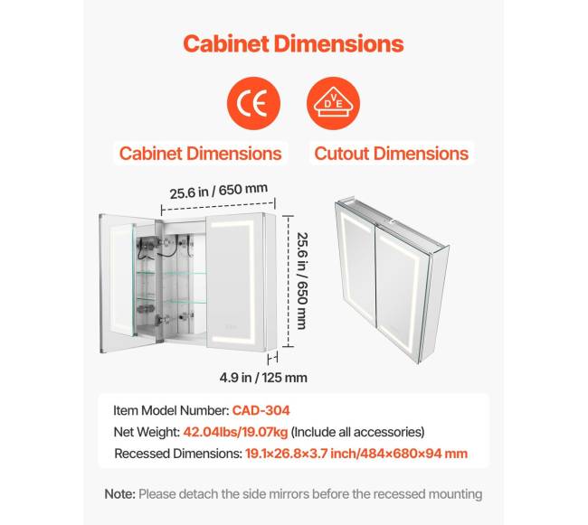 Šviečiama vaistinėlė su veidrodžiu 65 x 65 cm1