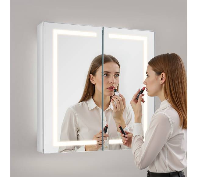 Šviečiama vaistinėlė su veidrodžiu 65 x 65 cm7