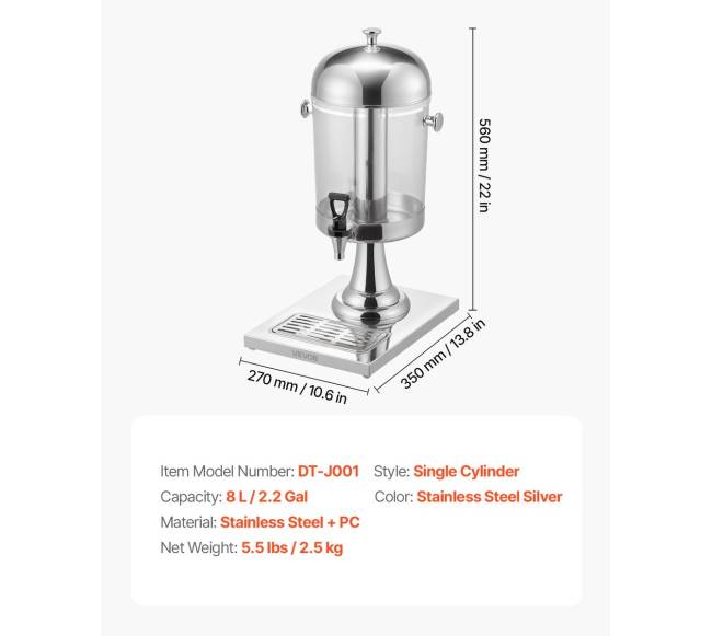 Gėrimų dozatorius su čiaupu, 8L6